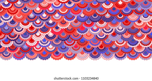 Holiday american flag ribbons bunting decoration. Patriotic USA red blue white background. Bright pattern in american colors, 4th July Independence Day ribbons border vector background.