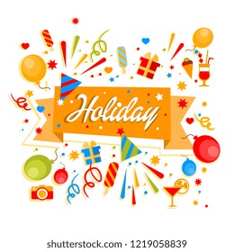 Holiday, anniversary card vector