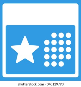 Holiday Appointment vector icon. Style is flat symbol, white color, rounded angles, blue background.