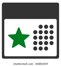 Holiday Appointment vector icon. Style is bicolor flat symbol, green and gray colors, rounded angles, white background.