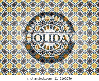Holiday arabesque style emblem. arabic decoration.