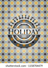 Holiday arabic badge. Arabesque decoration.