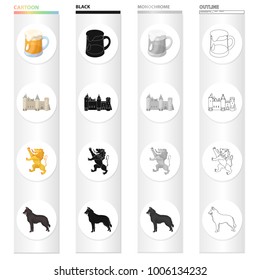 Holiday, attributes, nation, and other web icon in cartoon style.Glass, beverage, beer icons in set collection.