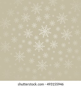 Holiday backdrop, snowflake pattern, Christmas decor, winter background. Vector illustration.