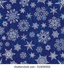 Holiday backdrop, snowflake pattern, Christmas decor, seamless winter background.