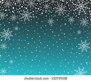 Holiday backdrop snowflake pattern, Christmas decor, winter background. Vector illustration.