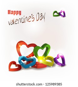 Holiday background with 3D colorful hearts