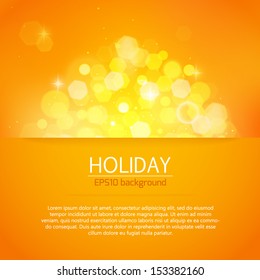 Holiday background. Abstract bright photorealistic blurred bokeh lights. This vector illustration can be used as greeting card.