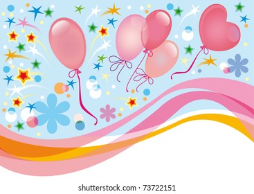 holiday background with an balloon and salute