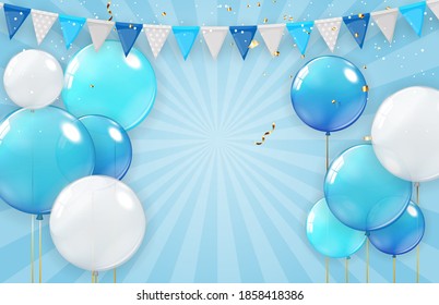 Holiday Background with Balloons. Can be used for advertisment, promotion and birthday card or invitation. Vector Illustration EPS10