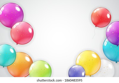 Holiday Background with Balloons. Can be used for advertisment, promotion and birthday card or invitation. Vector Illustration EPS10