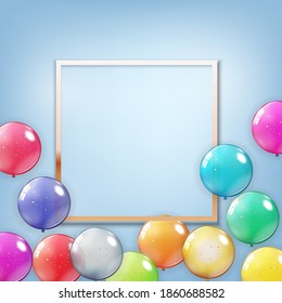 Holiday Background with Balloons. Can be used for advertisment, promotion and birthday card or invitation. Vector Illustration EPS10