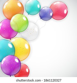 Holiday Background with Balloons. Can be used for advertisment, promotion and birthday card or invitation. Vector Illustration EPS10