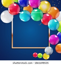 Holiday Background with Balloons. Can be used for advertisment, promotion and birthday card or invitation. Vector Illustration EPS10