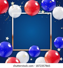 Holiday Background with Balloons for USA poster, banner, advertisment, promotion and birthday card or invitation. Vector Illustration EPS10