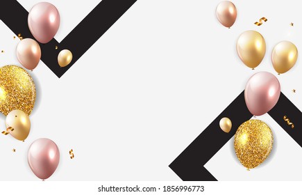 Holiday Background with Balloons. Vector Illustration EPS10
