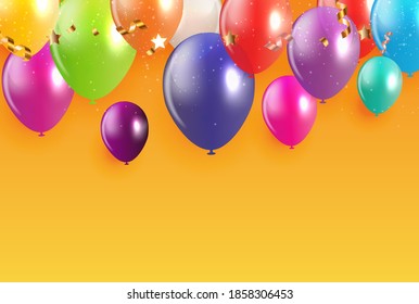 Fondo de vacaciones con globos. EPS10 de ilustración vectorial
