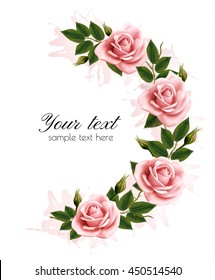 Holiday background with beauty flowers. Vector.