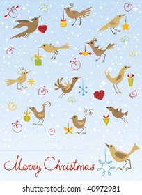 Holiday background with birds