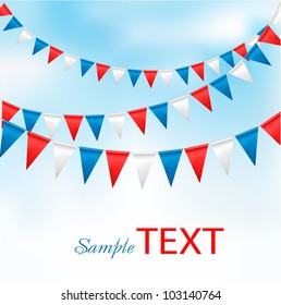 Holiday background with birthday flags. Vector