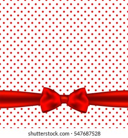 Holiday background card with bow.