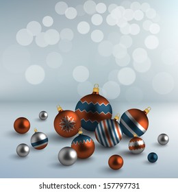 Holiday background with christmas balls 