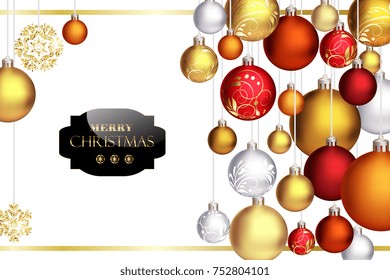 Holiday background with Christmas balls