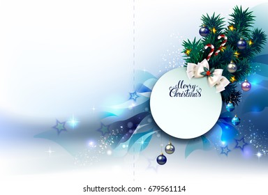 Holiday background with Christmas baubles 