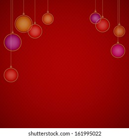 Holiday background with Christmas decorations at the top part