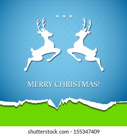 Holiday background with Christmas deer. Vector illustration. Eps10.