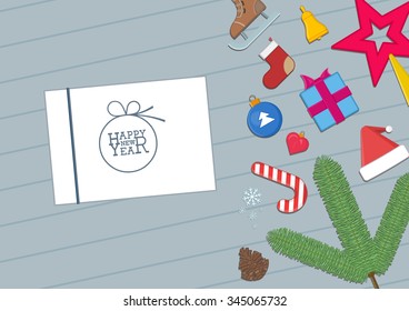 Holiday background. Christmas design template. Vector Illustration.