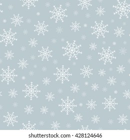 Holiday background, Christmas background, snowflake pattern, snowflake decorations, Christmas Decoration, seamless winter background. Vector illustration.
