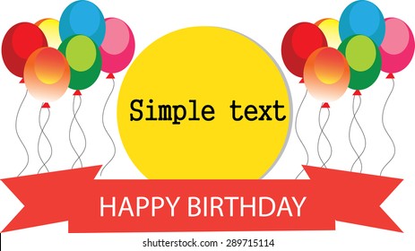 Holiday Background With Colorful Balloons And Gift Boxes. Vector, Happy Brithday  Banner