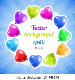 Holiday background with colorful balloons. Vector