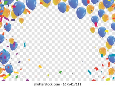 Holiday background with colorful balloons. Vector illustration for holiday or greeting cards, web, print 