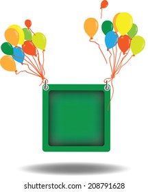 Holiday background with colorful balloons. Vector 