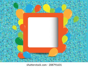 Holiday background with colorful balloons. Vector 