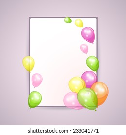 Holiday background with colorful balloons. Vector illustration. 