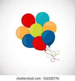 Holiday background with colorful balloons. Vector illustration for holiday or greeting cards, web, print and other design