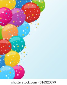Holiday background with colorful balloons. Vector illustration for holiday or greeting cards, web, print and other design