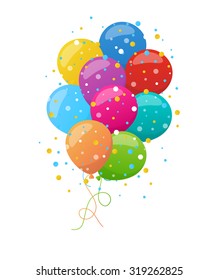 Holiday background with colorful balloons. Vector illustration for holiday or greeting cards, web, print and other design