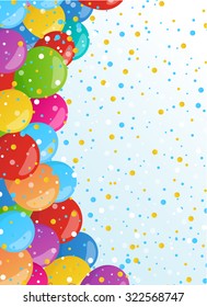 Holiday background with colorful balloons. Vector illustration for holiday or greeting cards, web, print and other design