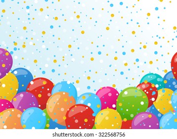 Holiday background with colorful balloons. Vector illustration for holiday or greeting cards, web, print and other design