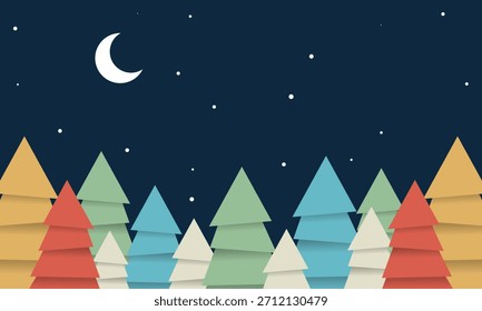 Ferienhintergrund mit buntem Baum