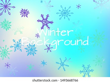 Holiday Background with Delicate Snowflakes and Shiny Lights.