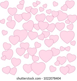 Holiday Background design for Valentine's Day, Birthday or Wedding with Pink Hearts
