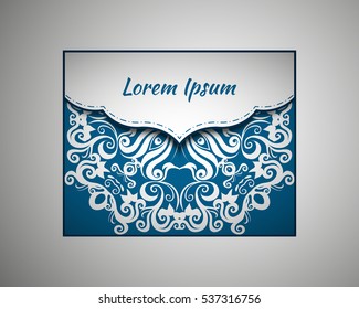 Holiday background envelope cover. mandala, abstract Oriental motif for wedding, party, congratulations, sorry. Hand-painted textures . Decorative elements for design print. Vector. EPS 10