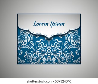 Holiday background envelope cover. mandala, abstract Oriental motif for wedding, party, congratulations, sorry. Hand-painted textures . Decorative elements for design print. Vector. EPS 10