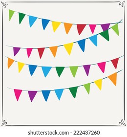  Holiday background with flags. Vector illustration