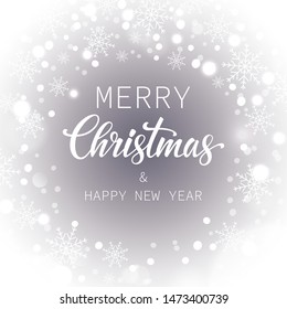 Holiday background with flakes of snows. Vector illustration.